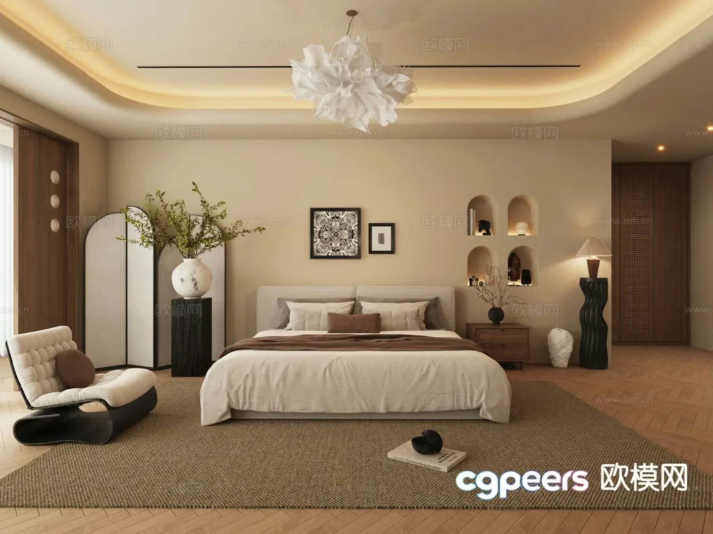 Medieval style bedroom master bedroom 3d model