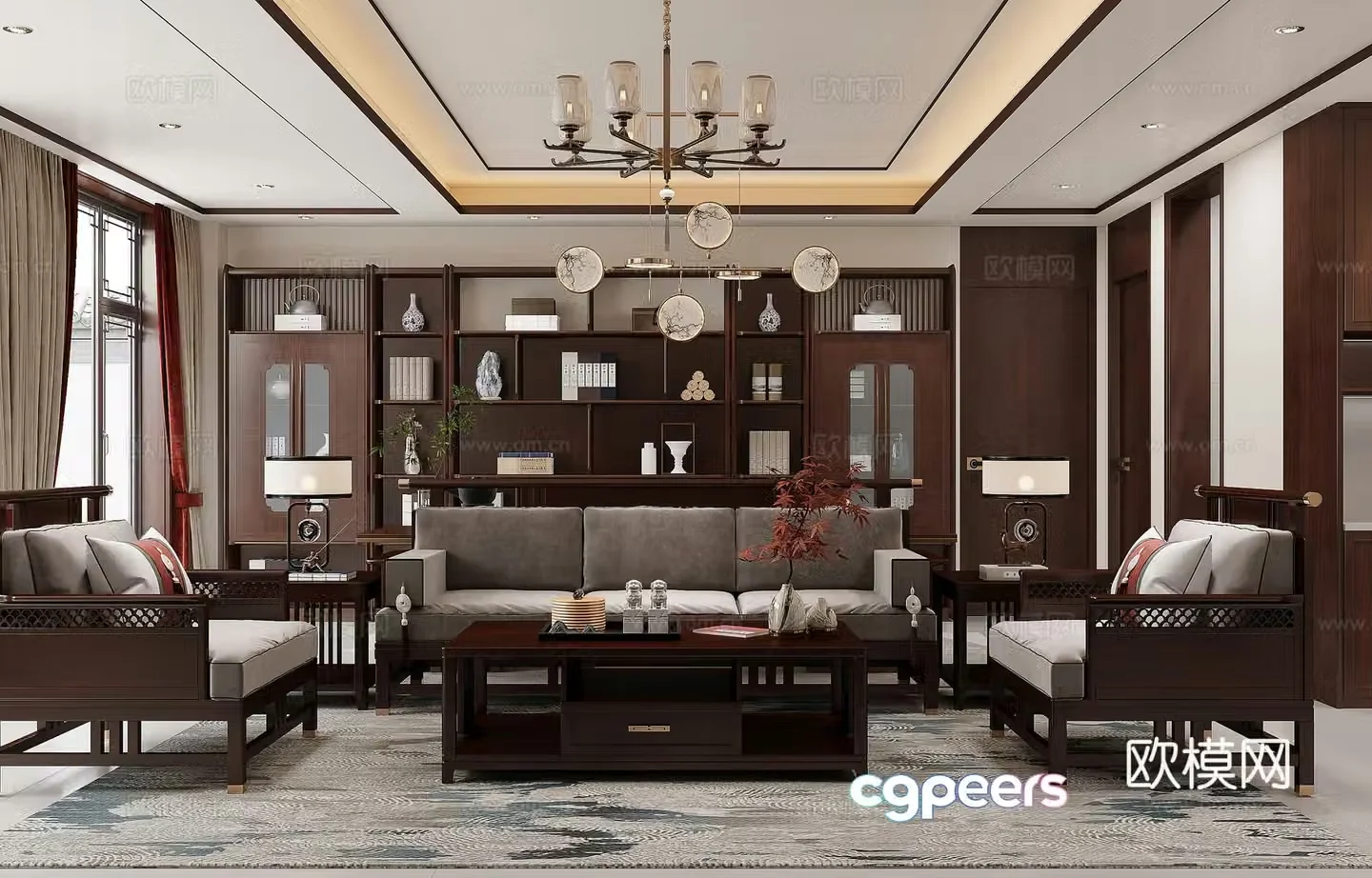 New Chinese living room 3D model