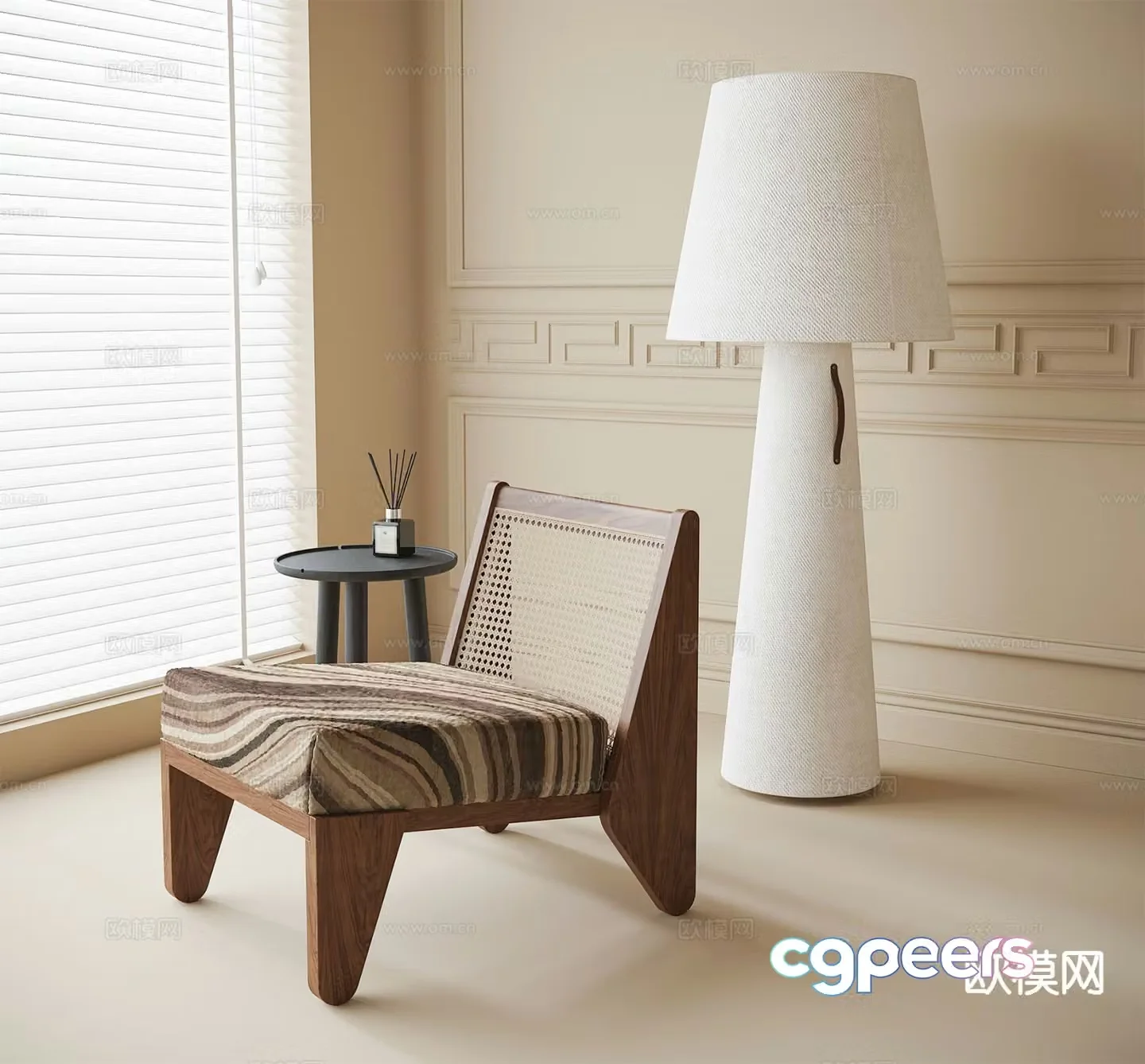 Modern leisure chair single sofa rattan chair 3d model