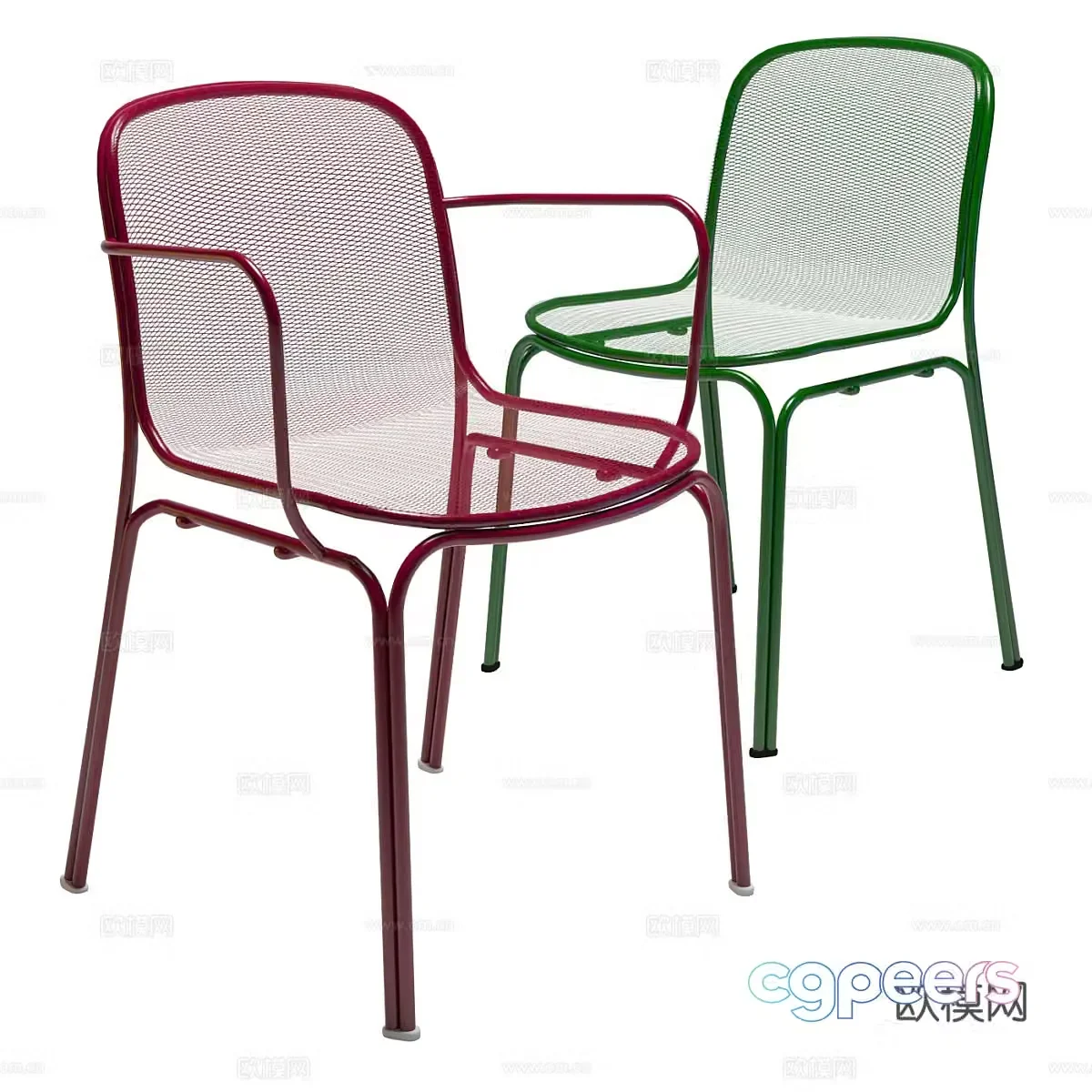 Modern minimalist stainless steel chair 3d model