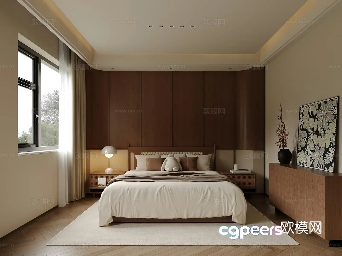 Modern and ancient Qianfeng master bedroom cloakroom no owner light single chair 3d model