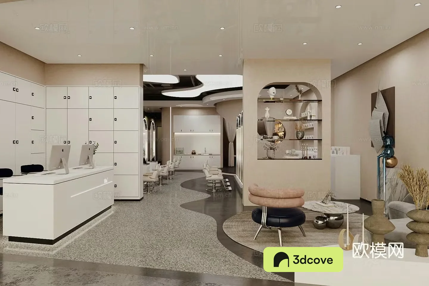 Modern barber shop Hairdressing shop