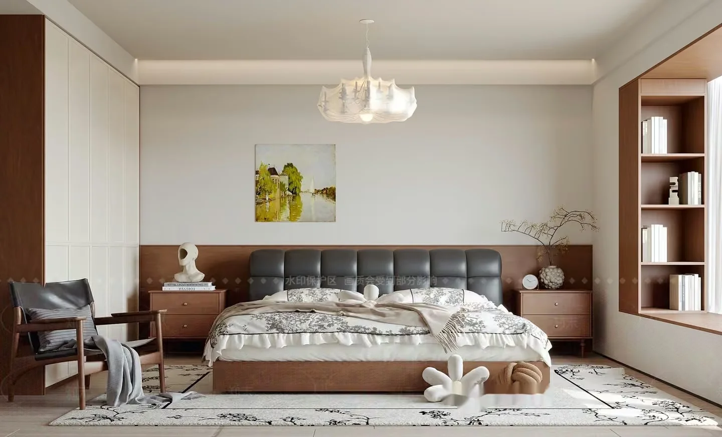 A Modern Bed 3D Model – 16057 – VRAY Render