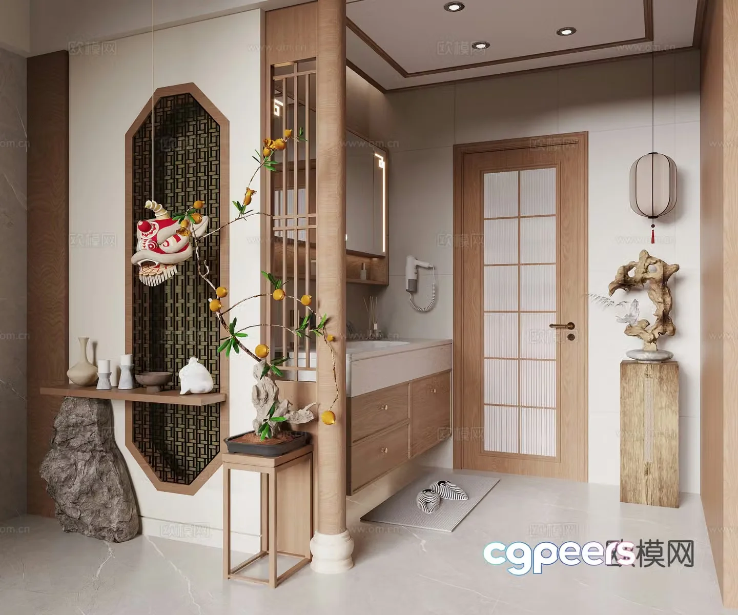 New Chinese bathroom 3D model