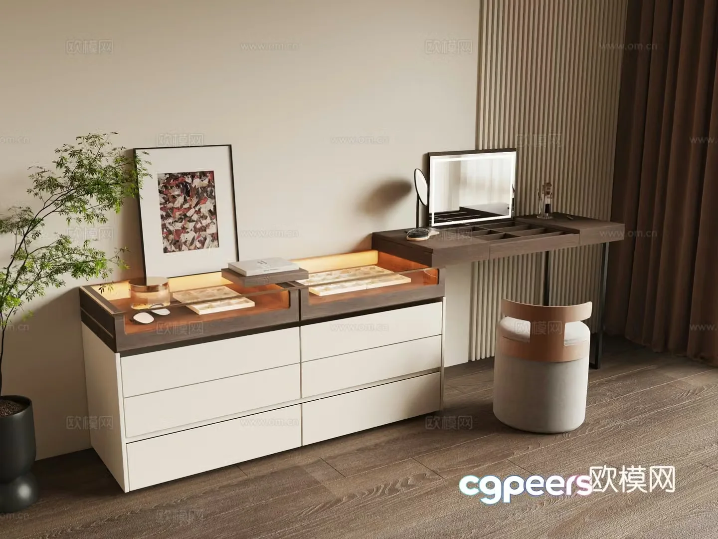 Modern dressing table 3d model