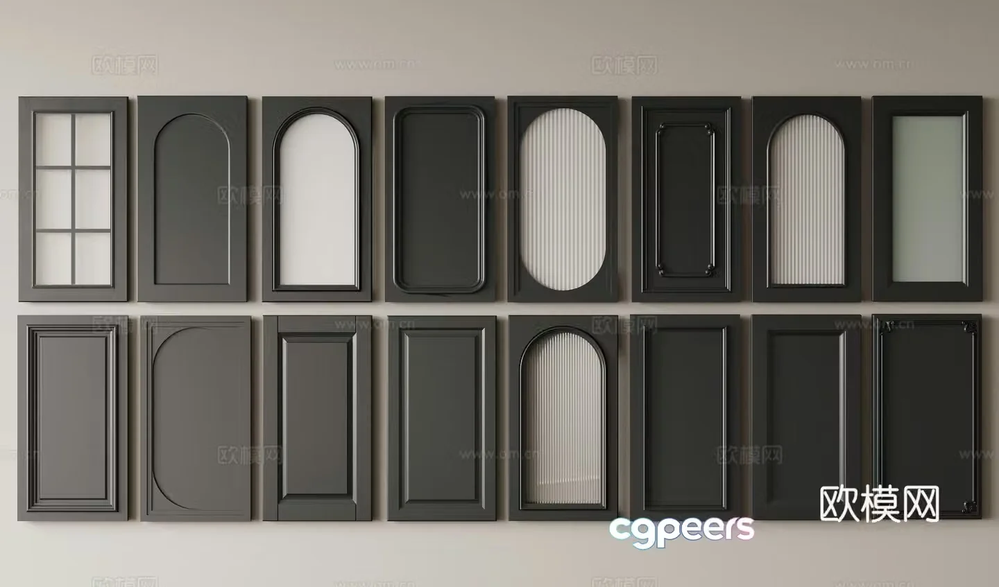 French cabinet door 3d model