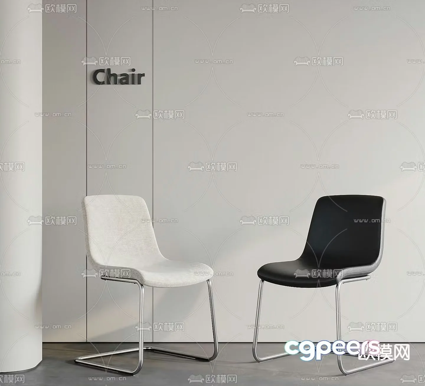 Modern single chair dining chair 3d model