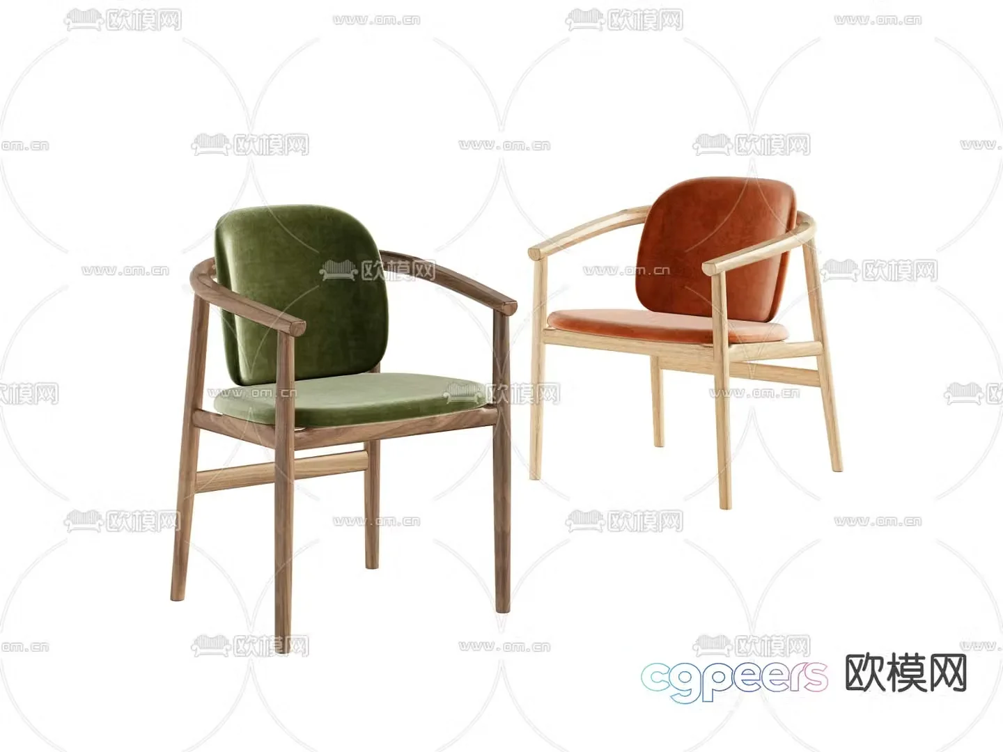 Solid wood chair dining chair 3d model