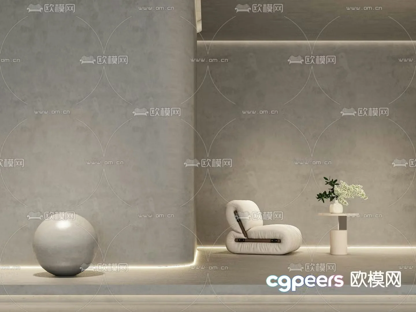 Micro cement wall Cement paint wall Art paint wall 3d model