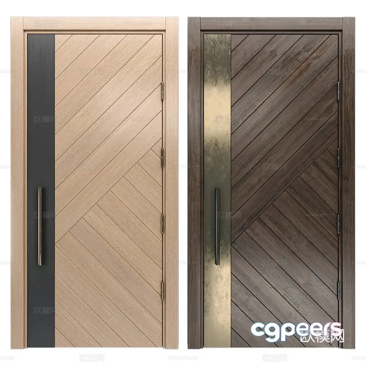 New Chinese style light luxury entrance door 3D model