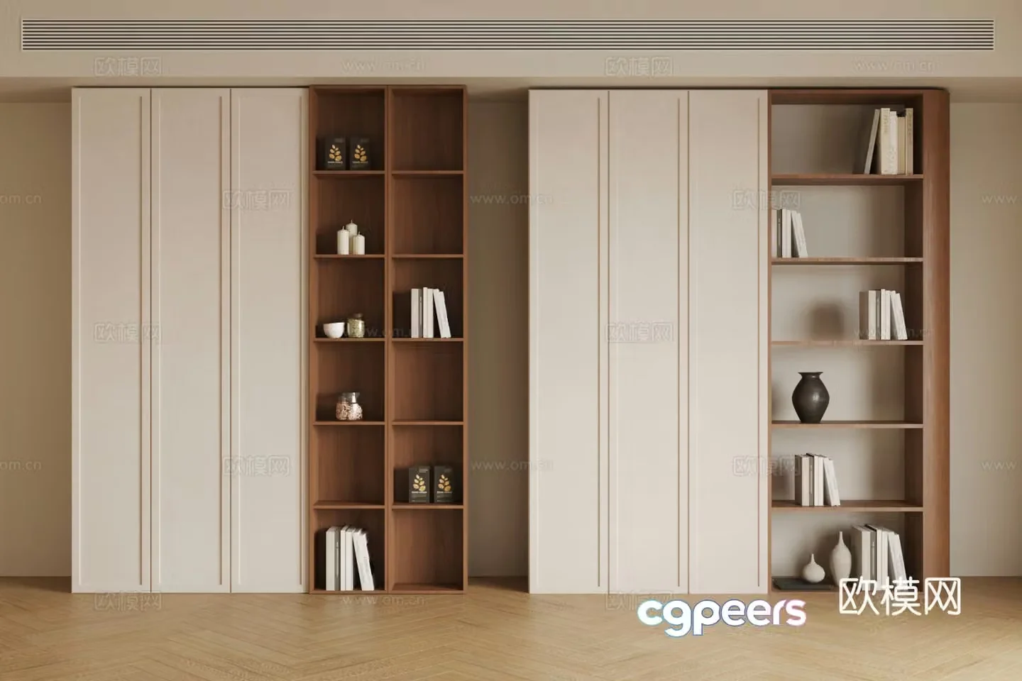 Log-style shelf Solid wood shelf Medium style decorative shelf Wall-mounted bookshelf Layer shelf 3D model