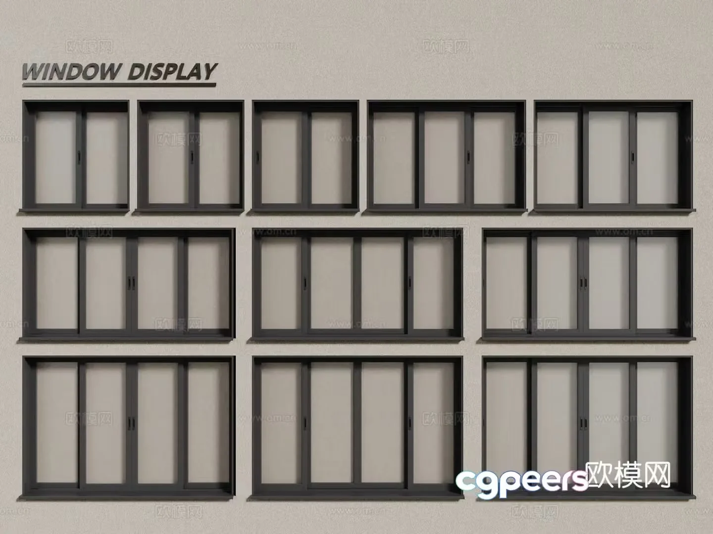 Modern windows aluminum alloy windows casement windows floor-to-ceiling windows 3d model