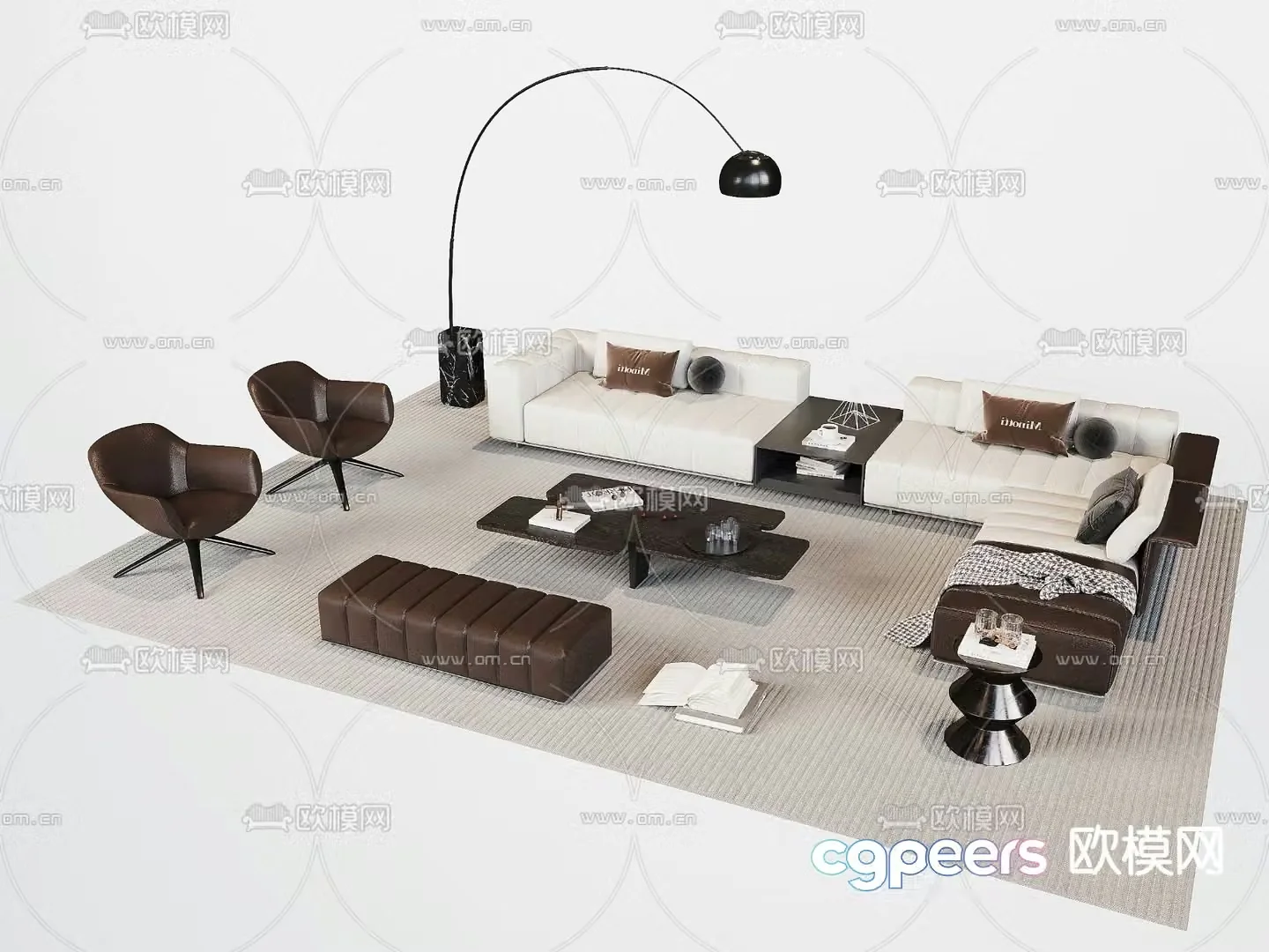 Modern modular sofa corner sofa 3d model