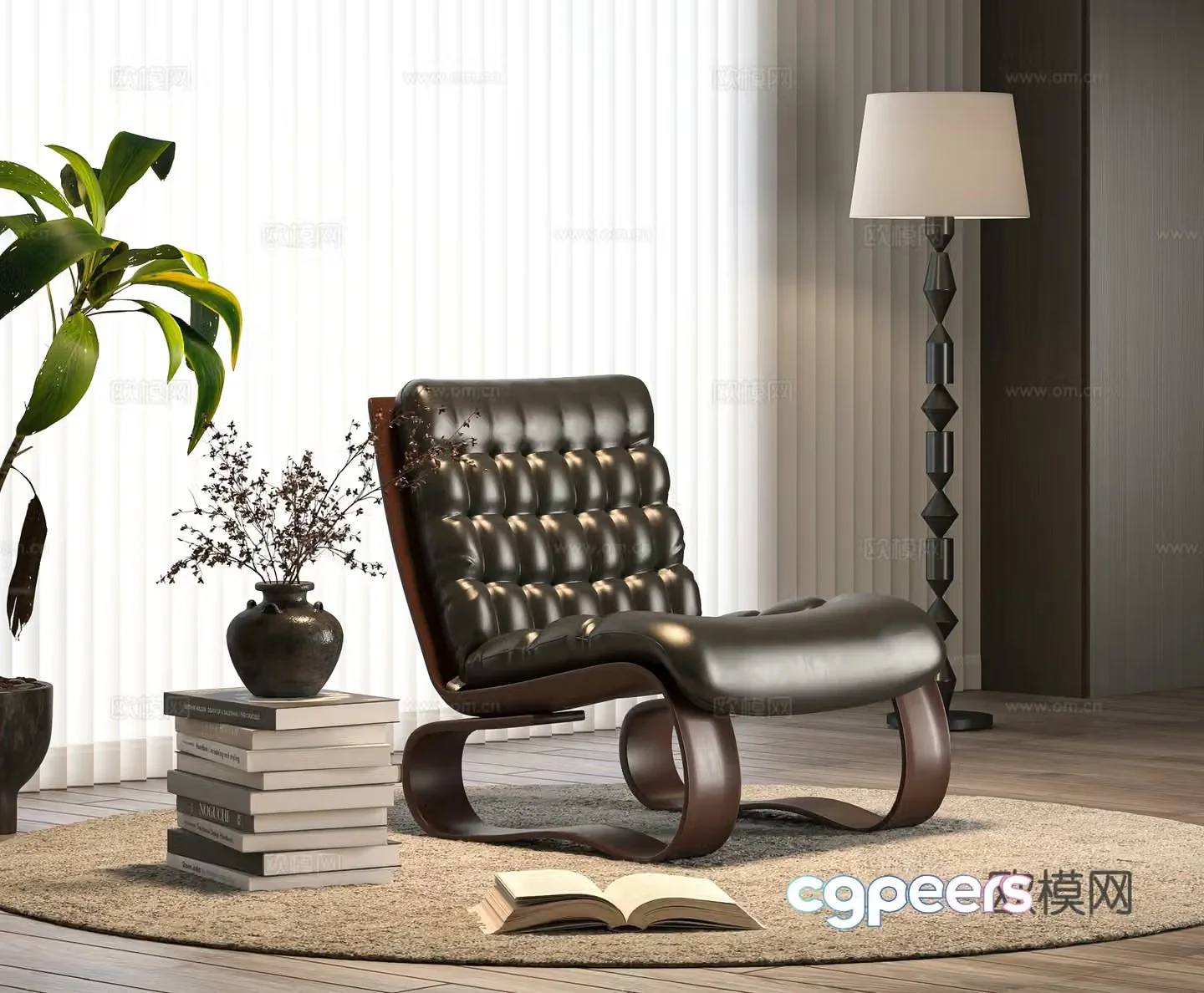 Medieval style chair leisure chair 3d model
