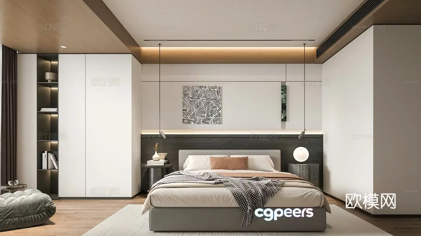Modern master bedroom 3D model