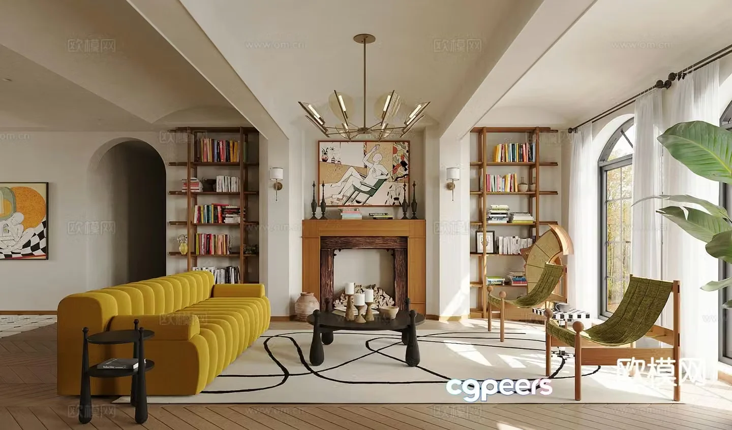 Medieval style living room 3D model