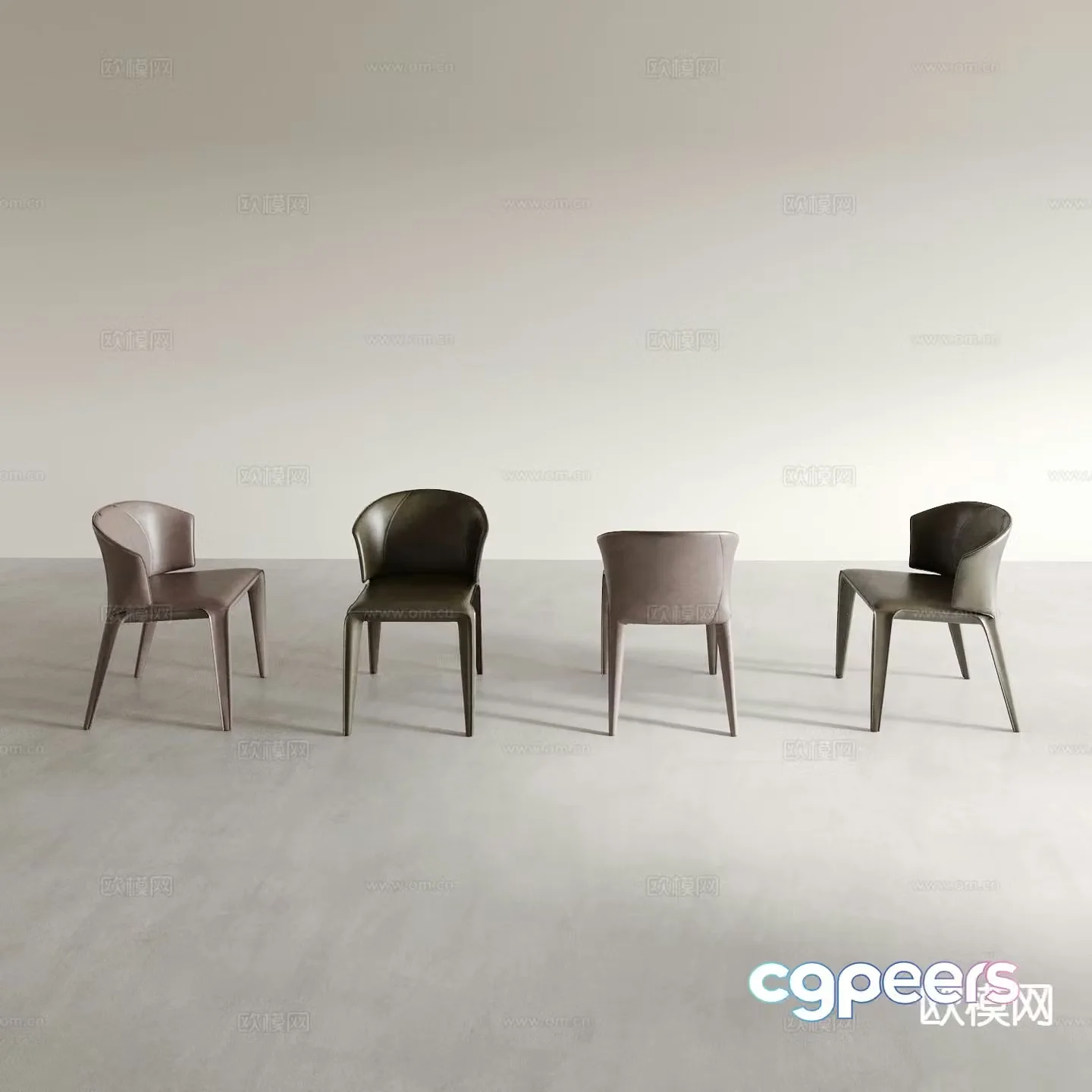 Italian dining chair tea chair leisure chair 3d model