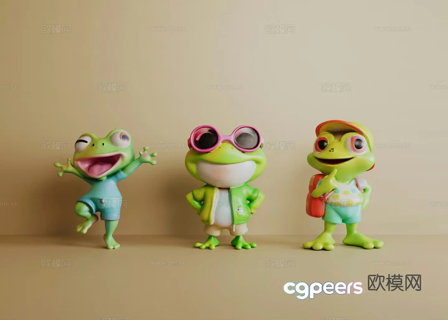 Frog figure doll ornaments 3d model