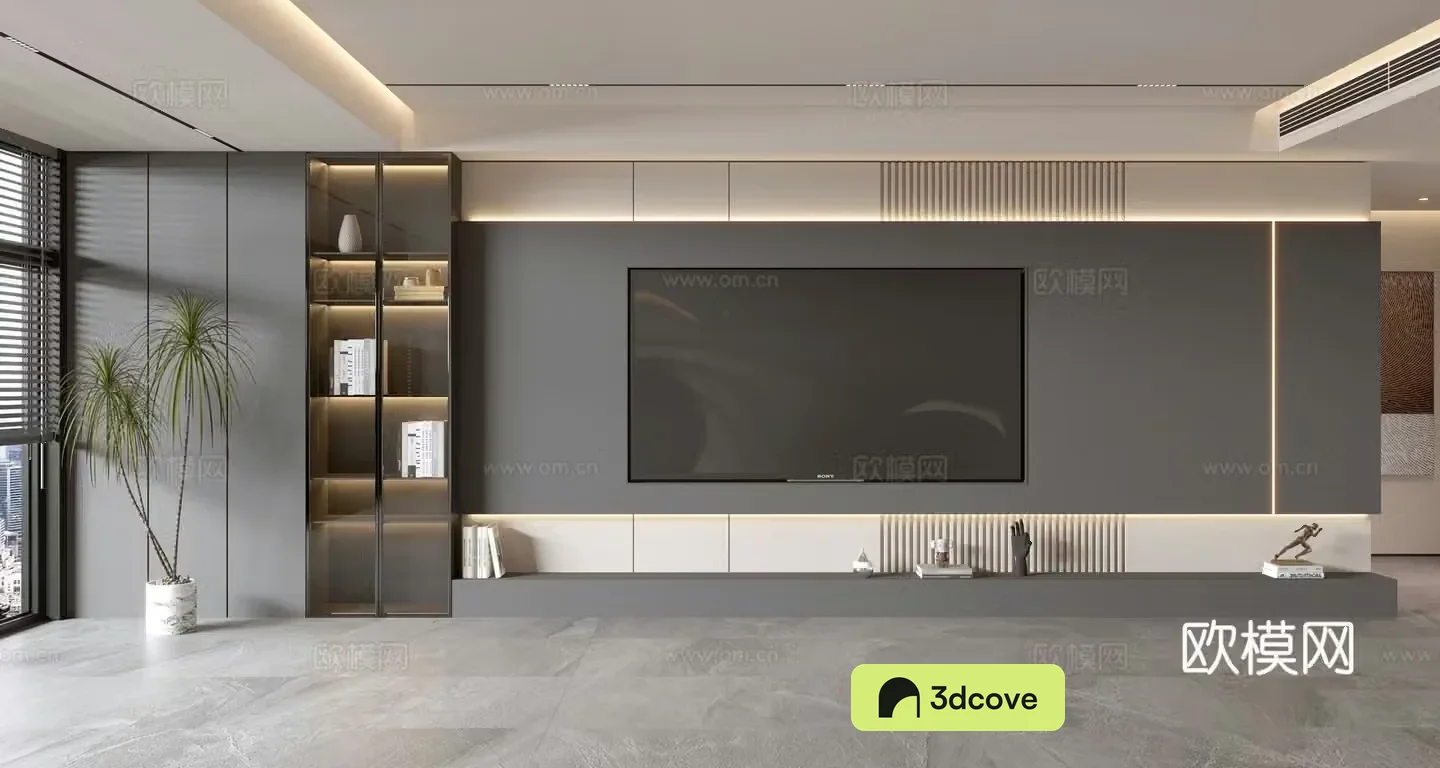 Modern TV background wall
