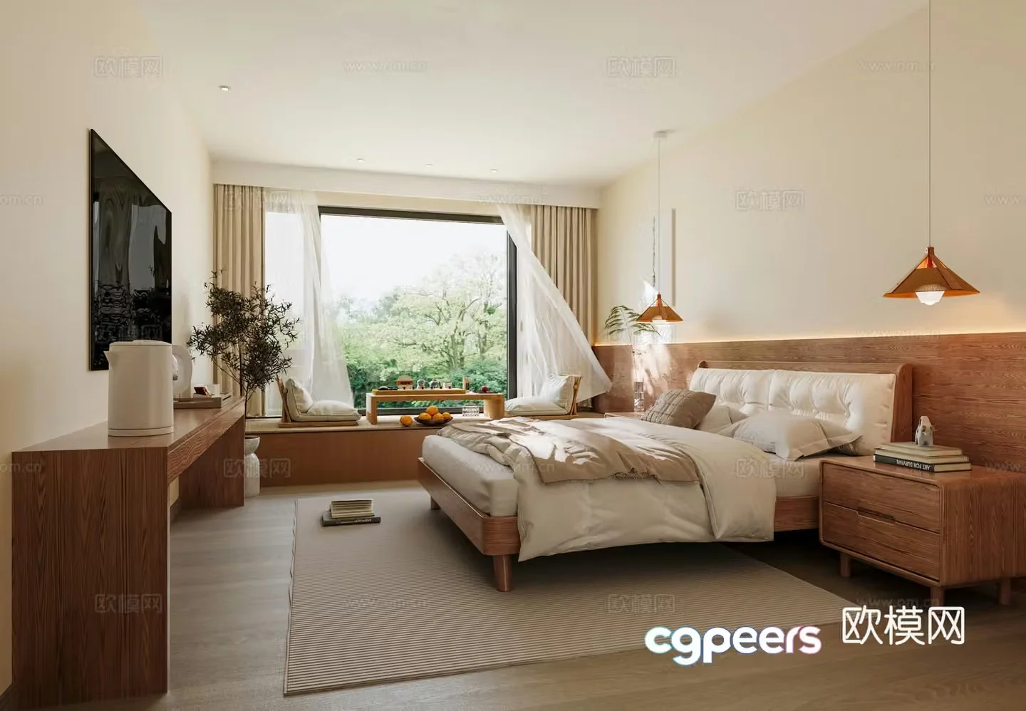 Rooms Jijifeng Hotel Rooms B&B Rooms Hotel Rooms Jijifeng Bedroom Tea Table 3D Model