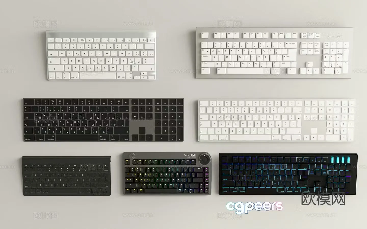 Computer keyboard Bluetooth keyboard Mechanical keyboard Wireless keyboard Computer office equipment 3D model