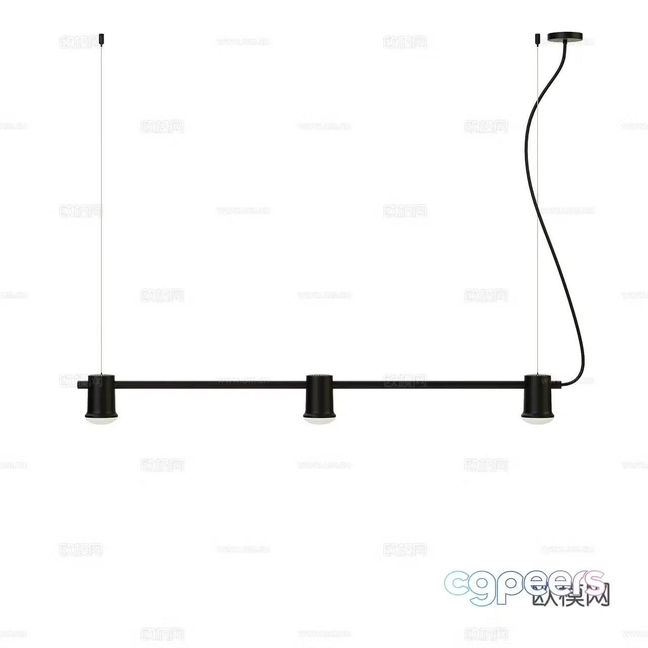 Zero Minimalist Chandelier Decorative Chandelier Multi-head Chandelier Long Strip Chandelier Restaurant Chandelier 3D Model