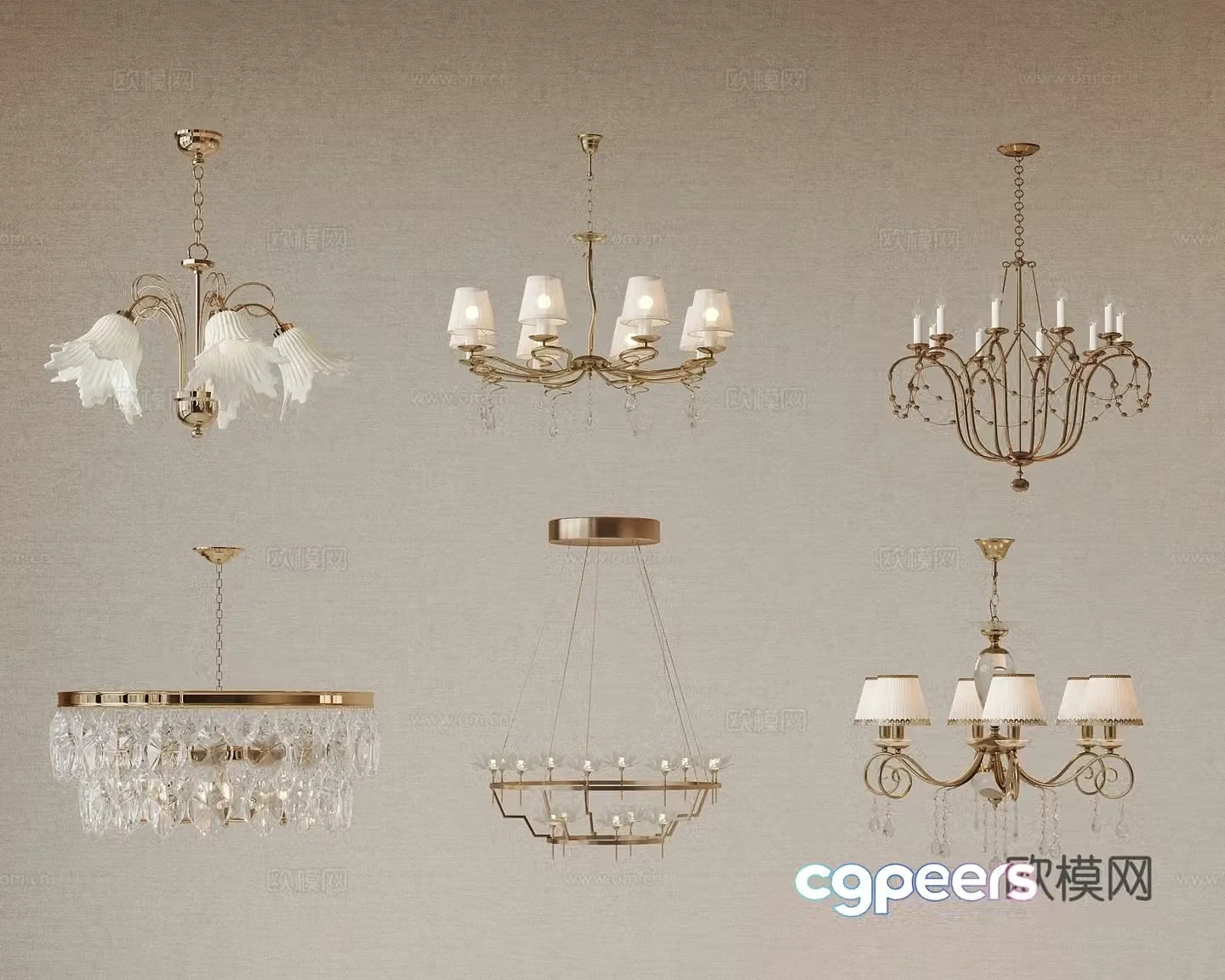 French chandelier hall chandelier art chandelier 3d model