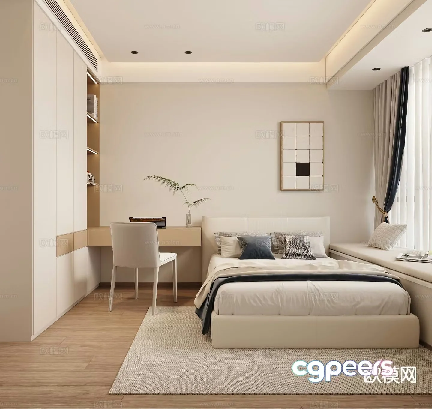 Modern tatami bedroom 3d model