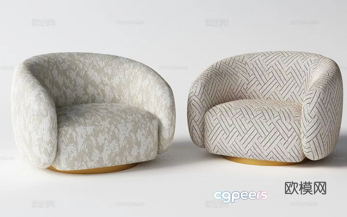 Modern single sofa combination 3D model