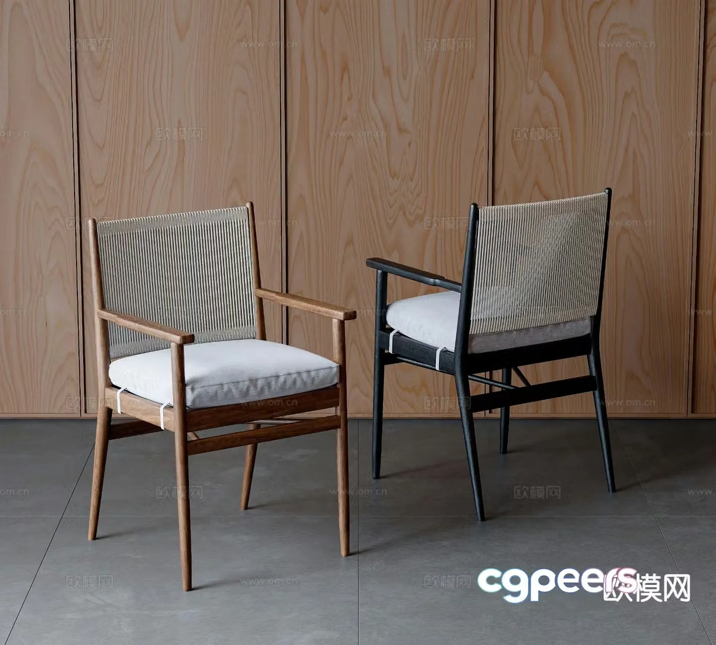 Wabi-sabi chair single chair dining chair 3d model