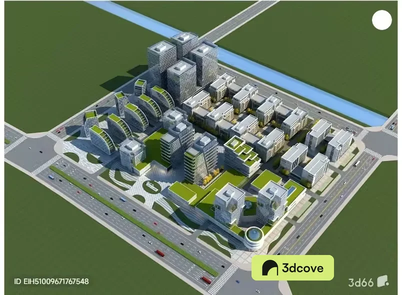A 3D Architectural Model Of A City Block
