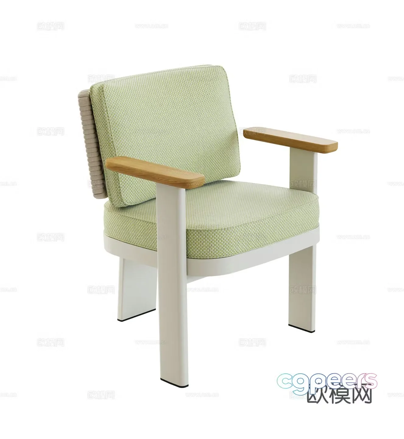 Modern outdoor courtyard garden dining chair single chair metal fabric chair combination 3d model