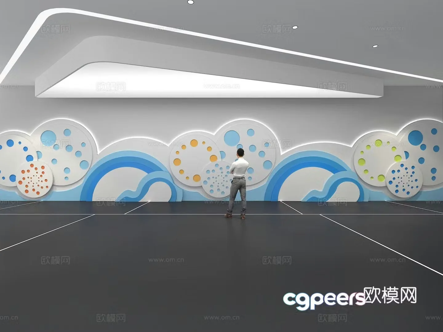 Cultural wall Corporate culture wall Display wall Theme wall Exhibition hall Campus culture Corridor 3D model