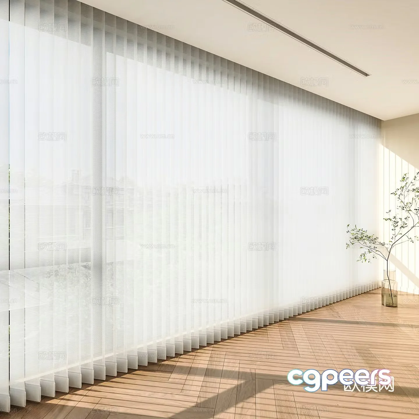 Modern simple dream curtains Dream curtains Venetian curtains Electric curtains Track curtains Curtains 3D model