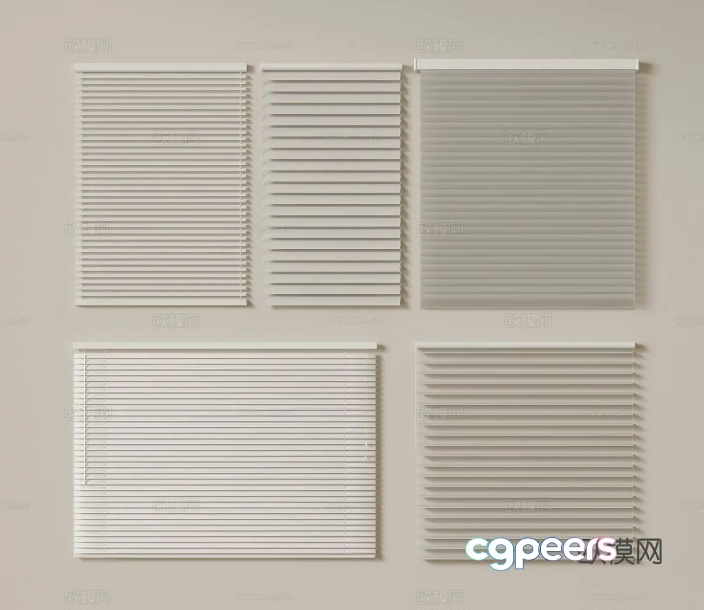 Modern Venetian blinds Shangri-La curtains Dream curtains Roman curtains 3D model