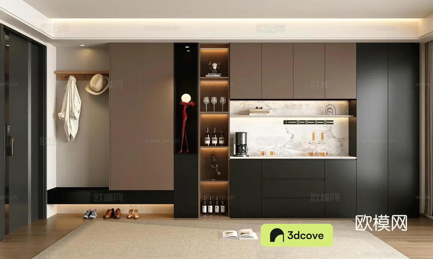 Modern home entrance shoe cabinet wine cabinet integrated cabinet side cabinet entrance cabinet decorative cabinet