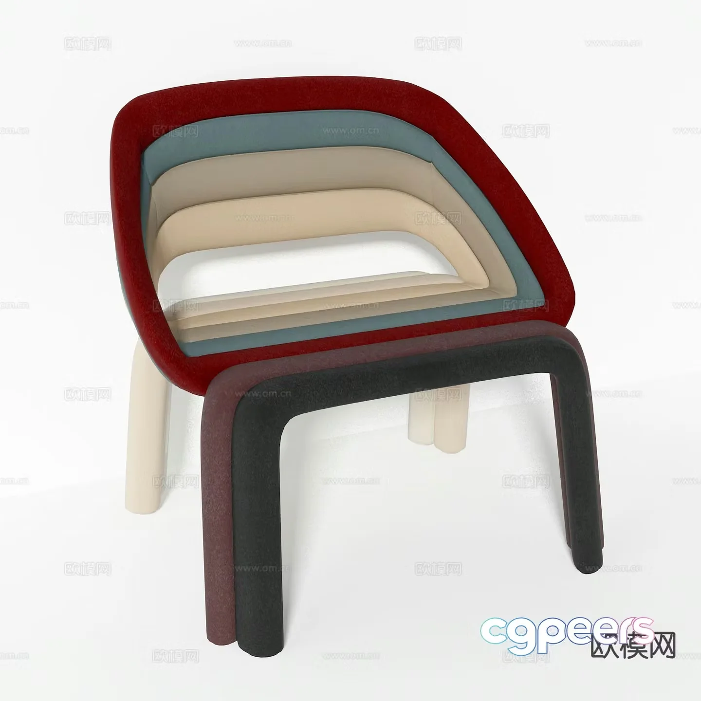 Nordic leisure chair solid wood chair chair 3d model