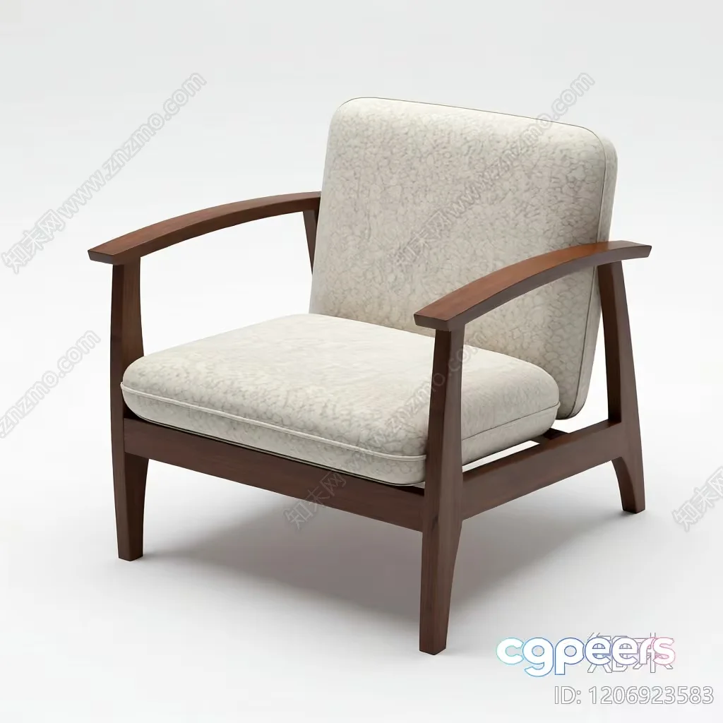 Wooden Chair With Cushion 3D Model – 11255 – VRAY Render