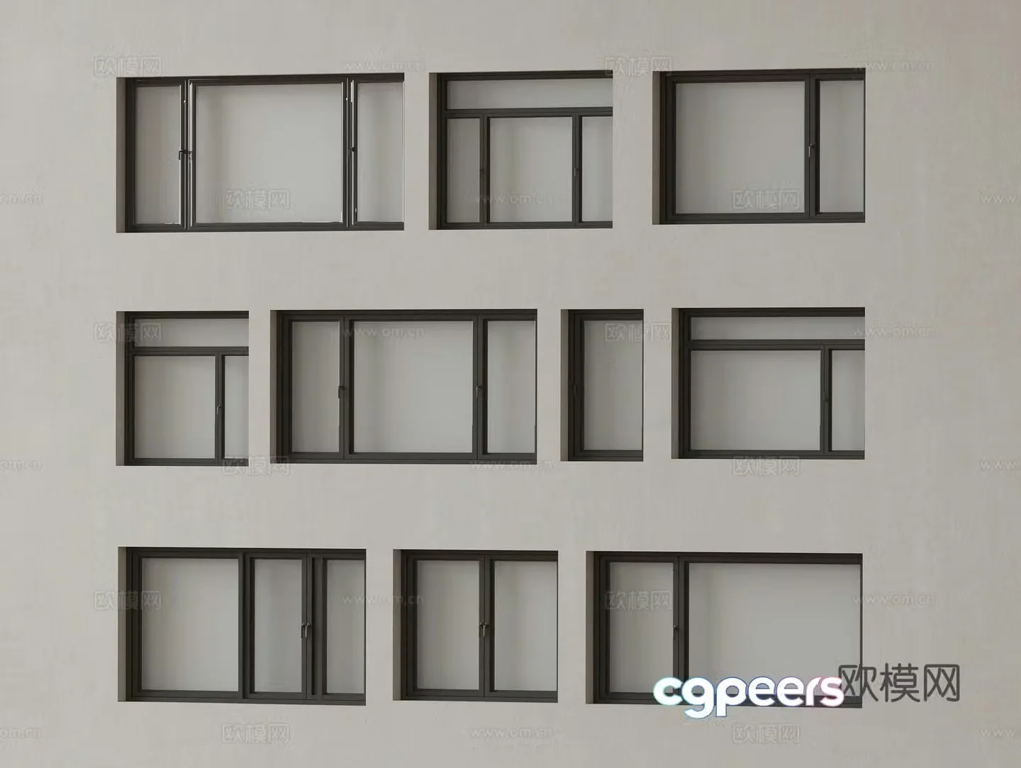 Modern window combination window glass window floor-to-ceiling window balcony window bay window bedroom window sliding window 3D model