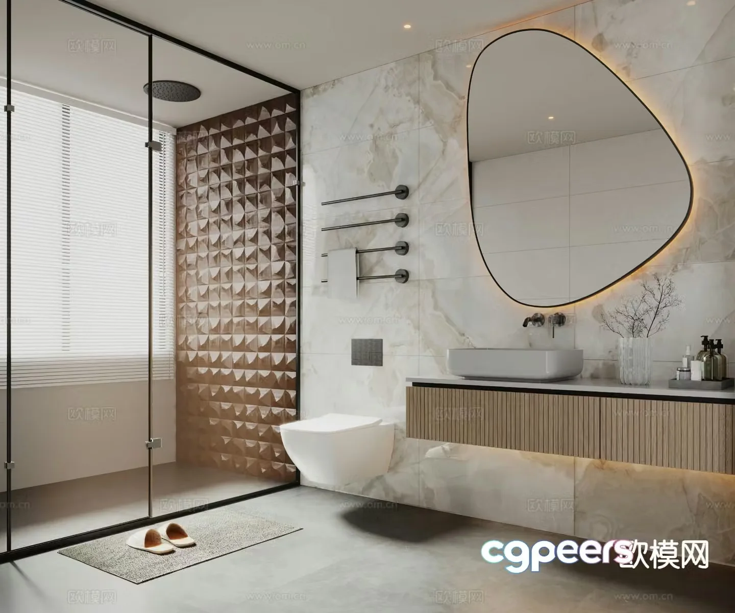 Modern bathroom bathroom 3d model