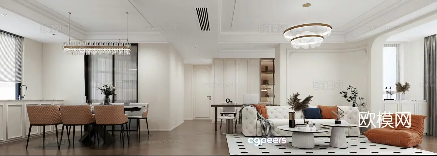 Modern guest restaurant 3d model