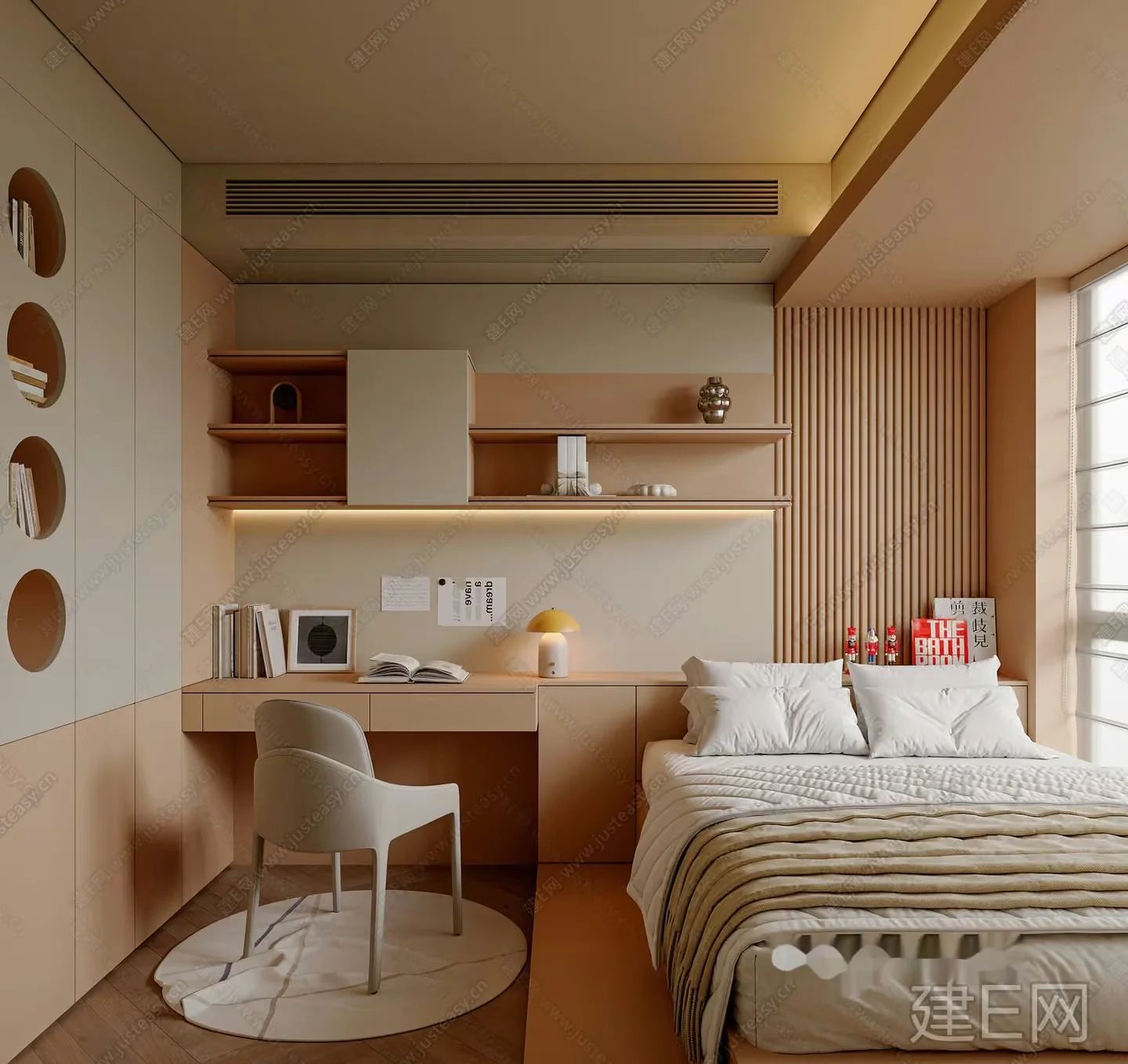 Modern Minimalist Bedroom 3D Model – 9737 – VRAY Render
