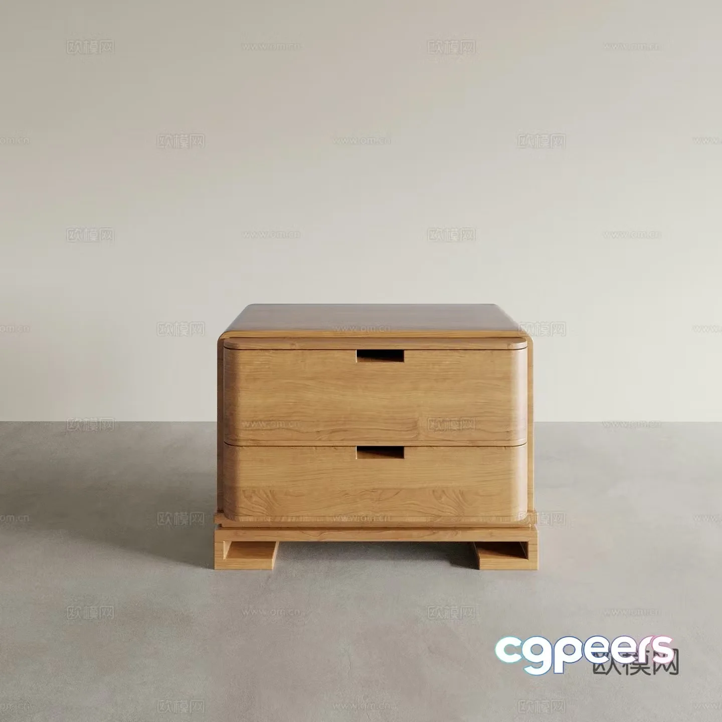 Log bedside table 3d model