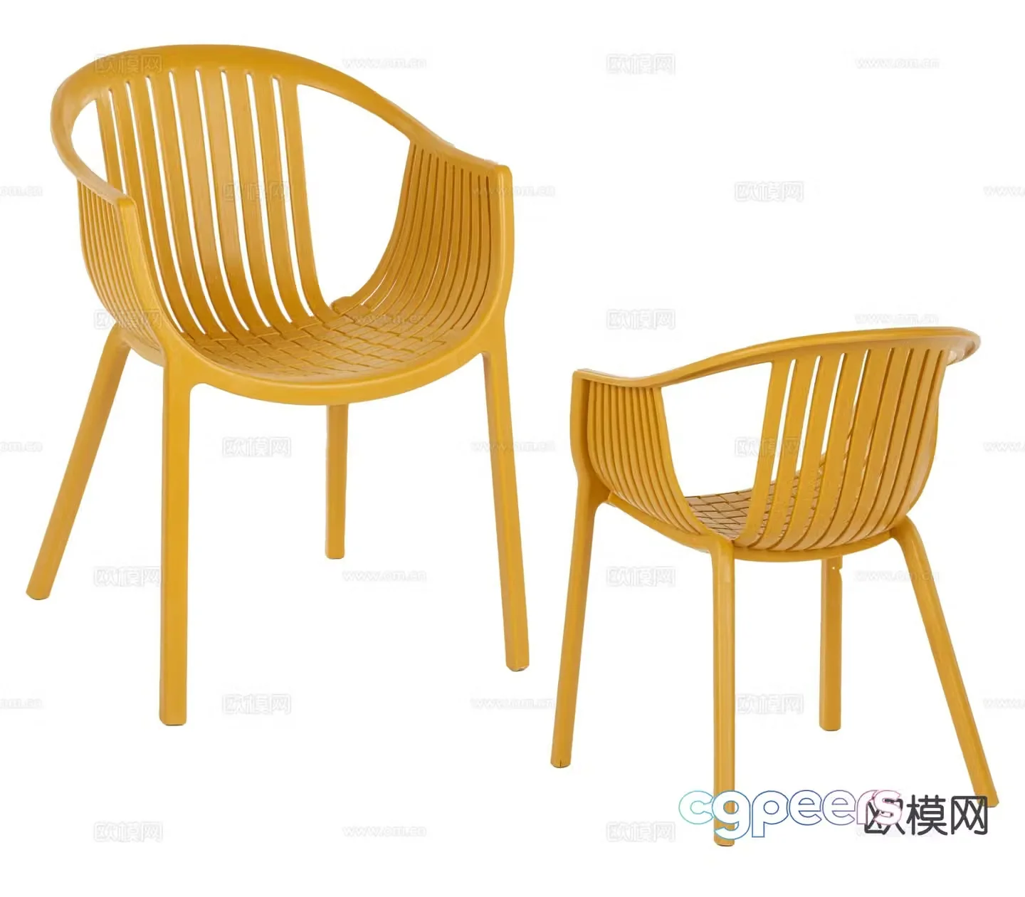 Modern plastic chair single chair outdoor chair 3d model