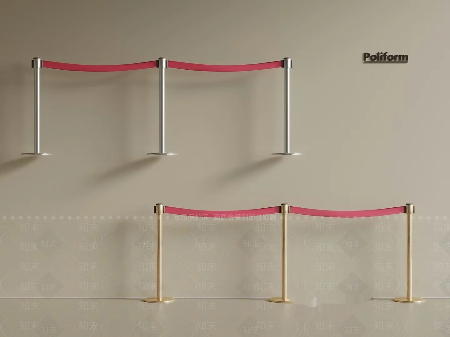 Poliform Stanchions 3D Model – 21458 – VRAY Render