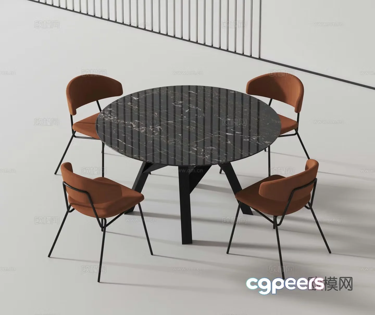 Modern casual table and chair 3d model