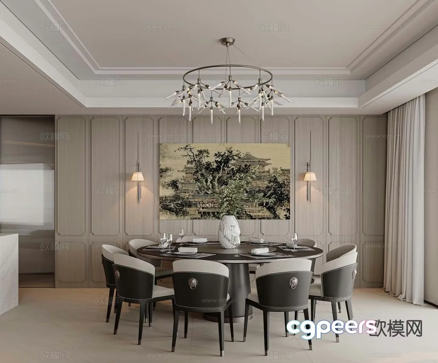 New Chinese restaurant 3d model