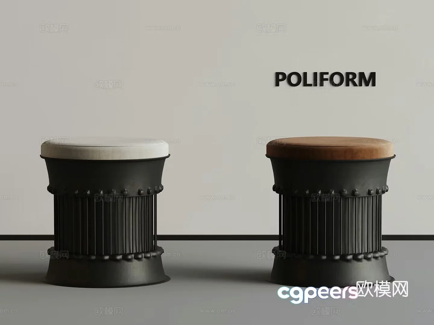 New Chinese style shoe changing stool low stool round stool 3D model