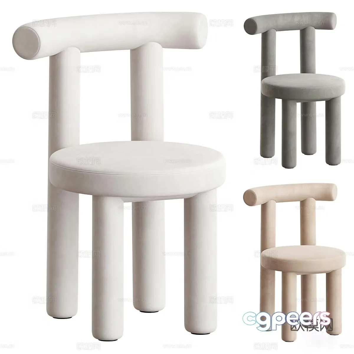 Modern chair dining chair 3d model