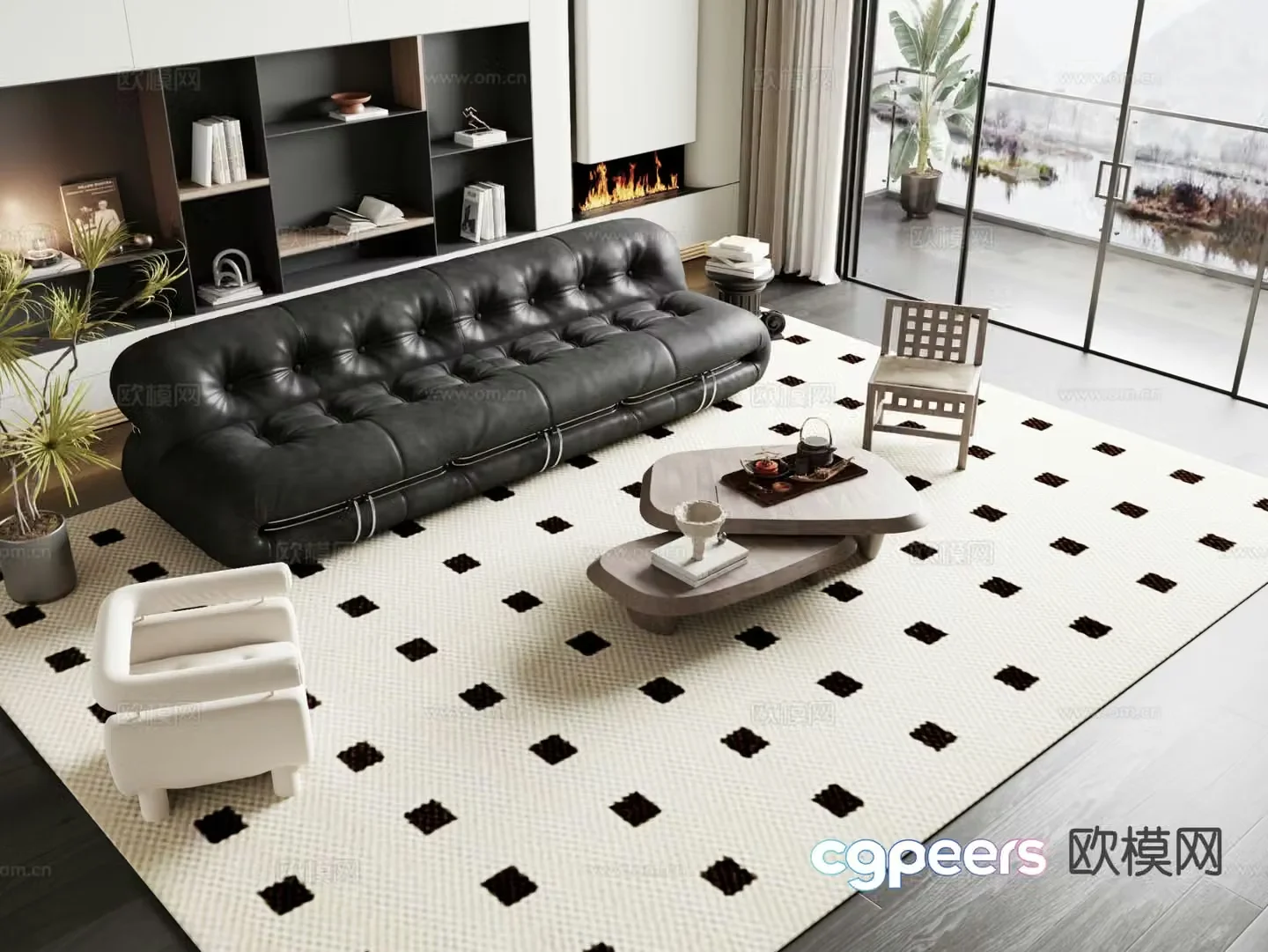 Modern sectional sofa 3d model
